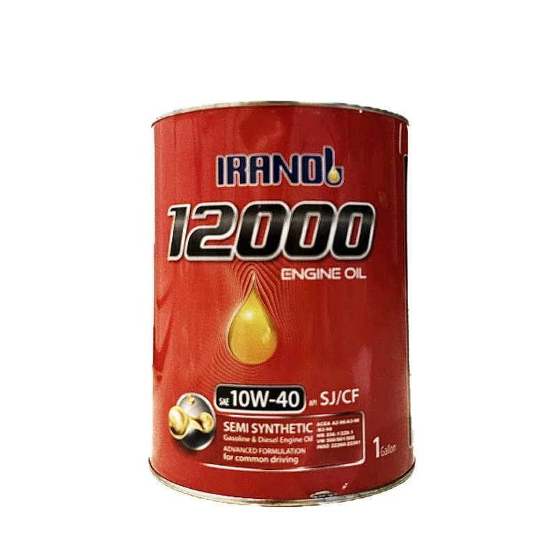 روغن موتور ایرانول 12000 10W40 مدل API SJ حجم 4 لیتر (1 گالن) (هزینه ارسال پس‌کرایه)