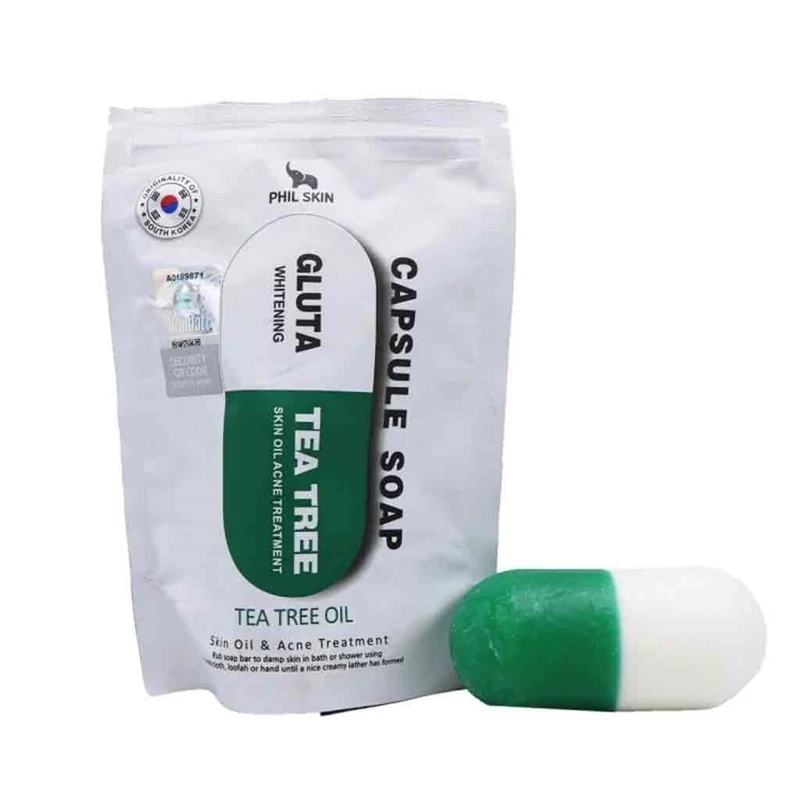 صابون کپسولی ضد جوش و سفید کننده چای سبز و گلوتاتیون فیل اسکین Phil Skin