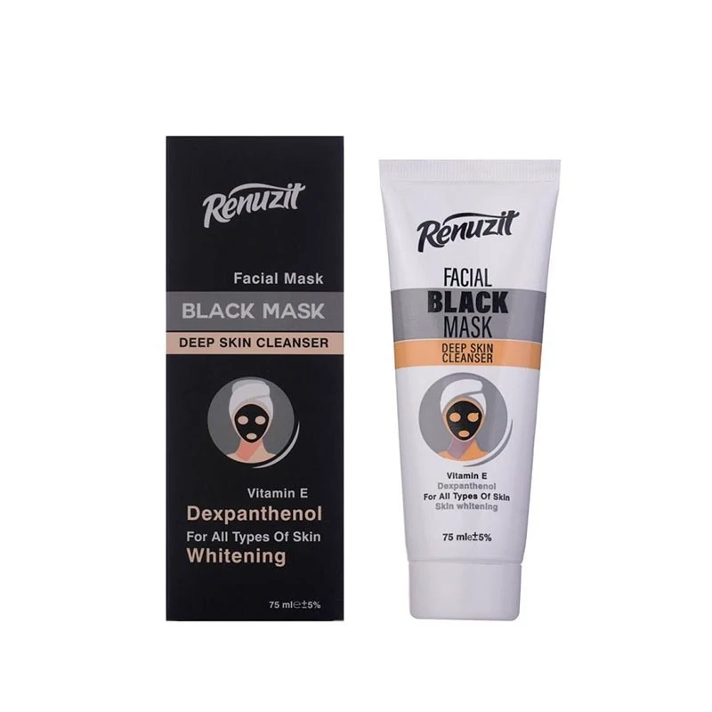 ماسک صورت ذغالی رینوزیت ذغال 100میل بلک ماسک black mask ماسک صورت کربن فعال 