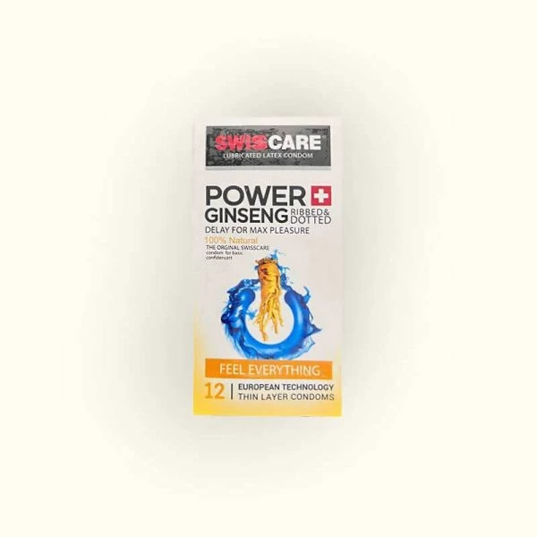 کاندوم سوئیس کر مدل پاور جینسینگ Power Ginseng | خاردار، شیاردار و تاخیری بلک فرایدی