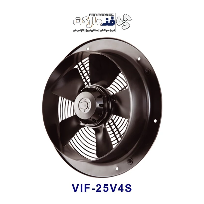 فن صنعتی 25 سانت آکسیال مدل چهارگوش طرح آلمان دمنده VIF-25V4S با 18 ماه گارانتی