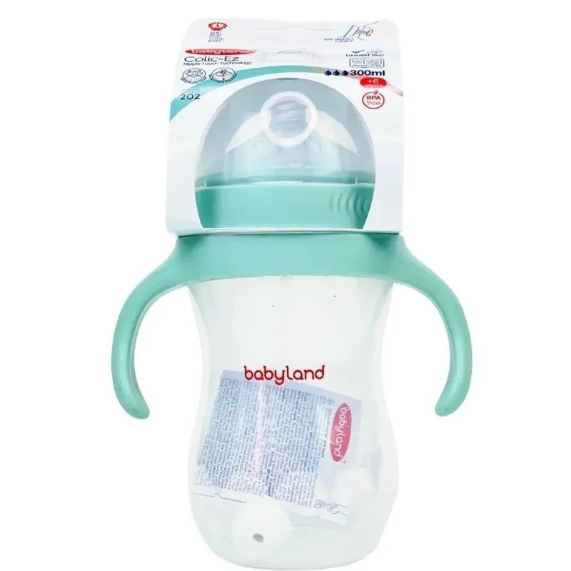 شیشه شیر سه قطره بیبی لند طرح اونت مدل Colic-Ez ظرفیت 300 میلی لیتر کد 202