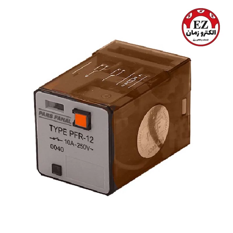 رله شیشهای دو کنتاکت 8 پایه پارس فانال مدل PFR-12