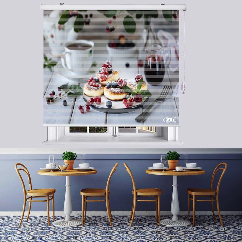  پرده زبرا زیو مدل صبحانه B16سایز 150x150 سانتی متر