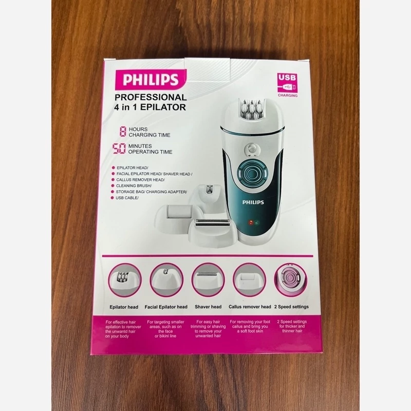 اپلایتور ضداب  حرفه ای فلیپس PHILIPS6588  چهار کاره صورت و بدن   دندونه های تیتانیومی   ضداب و زیر دوشی   با قابلیت استف