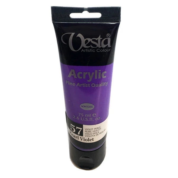 رنگ اکریلیک وستا 75ml/کد57/pearl violet