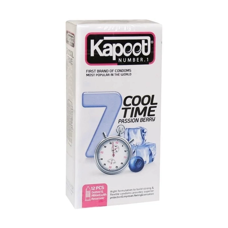 کاندوم کاپوت مدل 7Cool Time Passion Berry بسته 12 عددی