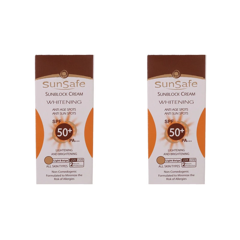 کرم ضد آفتاب رنگی سان سیف مدل روشن کننده لایت بژ SPF 50 حجم 50 میلی لیتر
