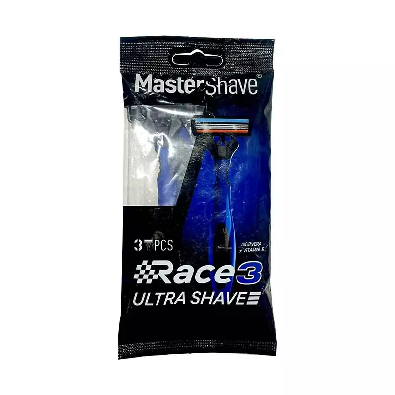 خودتراش مستر شیو تیغ اصلاح 3لبه مردانه 3 عددی ریس Mater Shave Race 3 Ultra shave