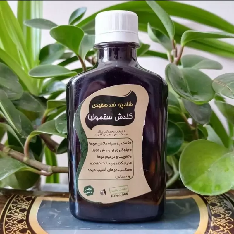 شامپو کندش سقمونیا، ضد سفیدی مو و کمک به سیاه ماندن موها، جلوگیری از ریزش مو و تقویت و ترمیم مو