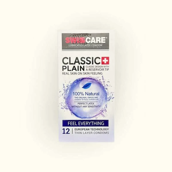 کاندوم ساده سوئیس کر مدل CLASSIC بسته  12عددی 