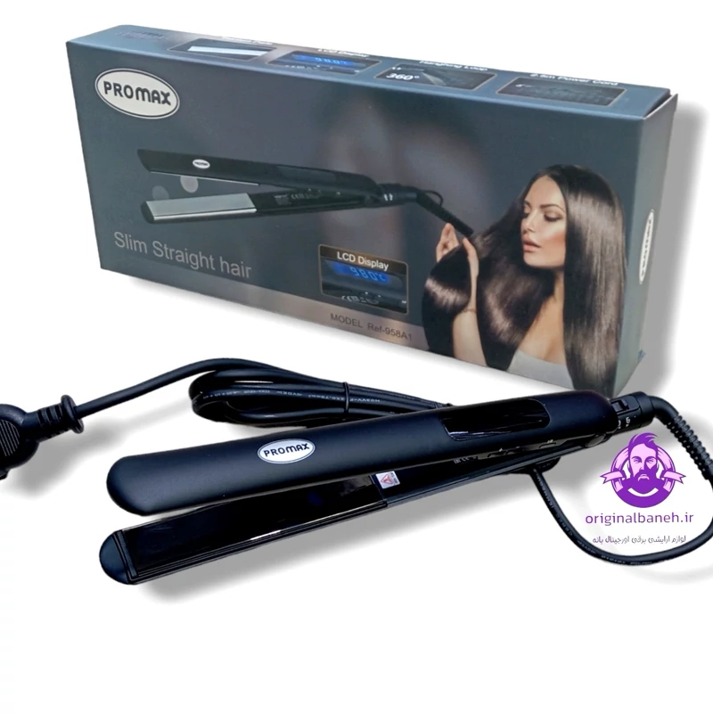 اتومو حرفه ای پرومکس PRO MAX958A1 اصلی و اورجینال شرکتی کف کروم ترمیم کننده موهای شکسته شده و اسیب دیده گرفتن یون م