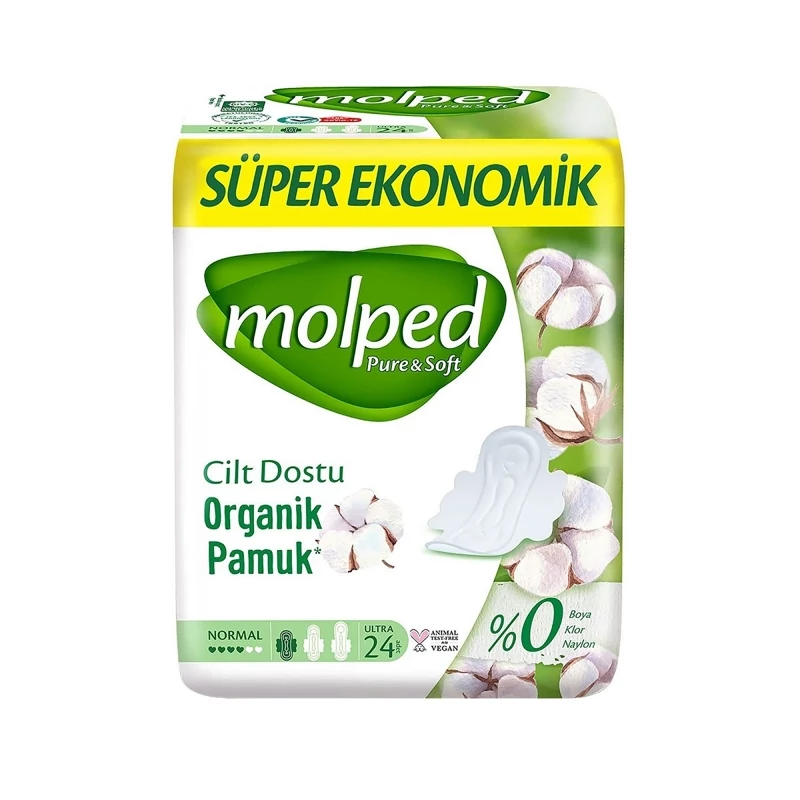 نوار بهداشتی مولپد Molped مدل Pure And Soft سایز بلند بسته 36 عددی