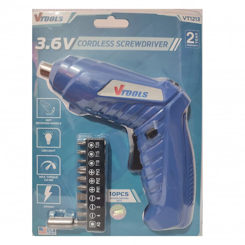 پیچگوشتی شارژی اقتصادی وی تولز مدل VT1213 مجموعه 12 عددی(همراه با فیلم تست)