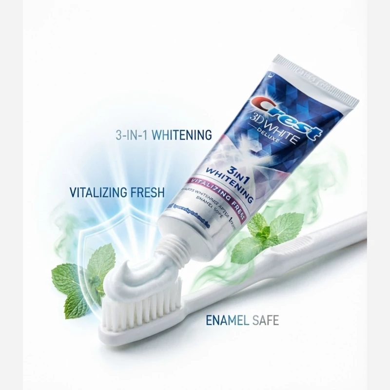 خمیر دندان سفید کننده کرست مدل 3D WHITE 75ml