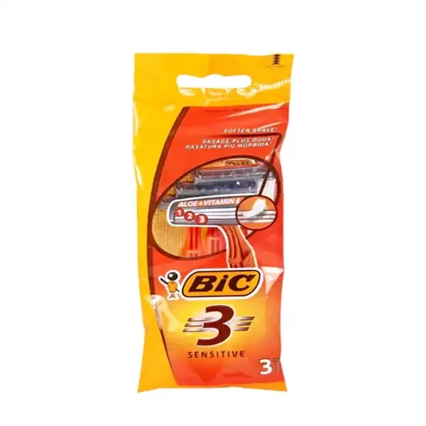 خرید خود تراش3تیغ بیک مدل sensitive بسته 6عددی