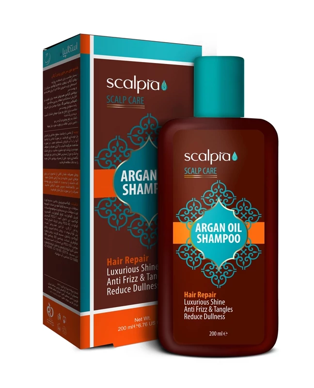 شامپو مو اسکالپیا مدل argan oil حجم 200 میلی لیتر