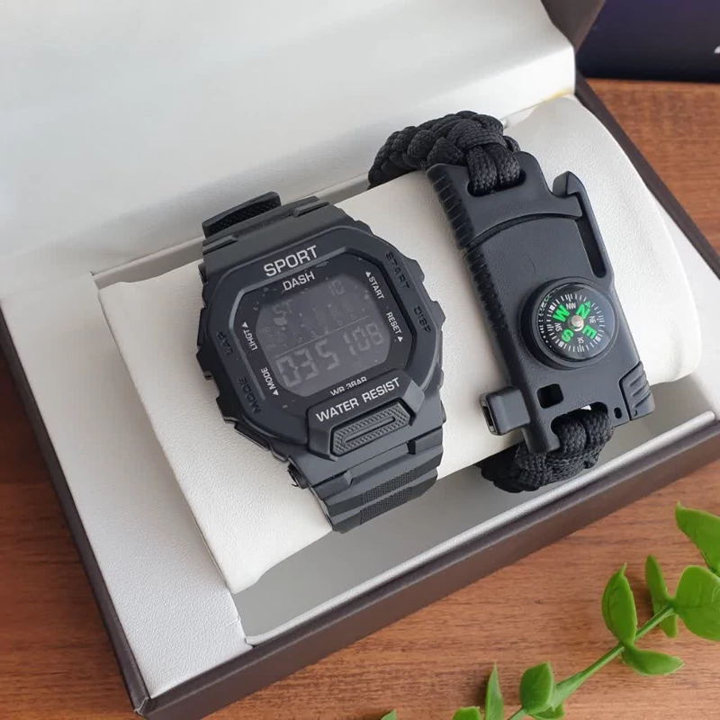 ساعتمچی نظامی نمایش دیجیتالی دارای تقدیم  مشکی DASH DIGITAL WATCH 