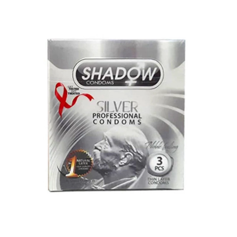 کاندوم تاخیری نازک نقره ای شادو SHADOW SILVER بسته 12 عدد