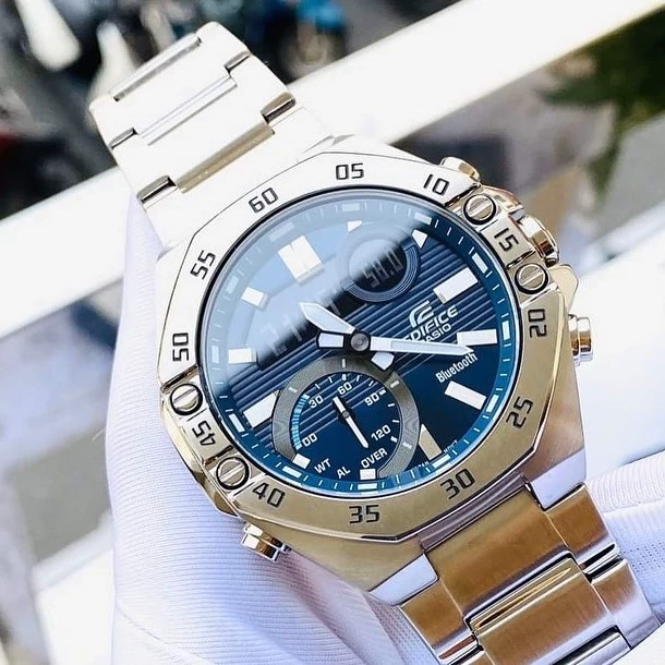 ساعت مچی کاسیو ادیفایس casio edifice ECB-950DB-2ADF بند استیل رنگ ثابت،مسترکوالیتی با گارانتی یک ساله موتور .سرمه ای