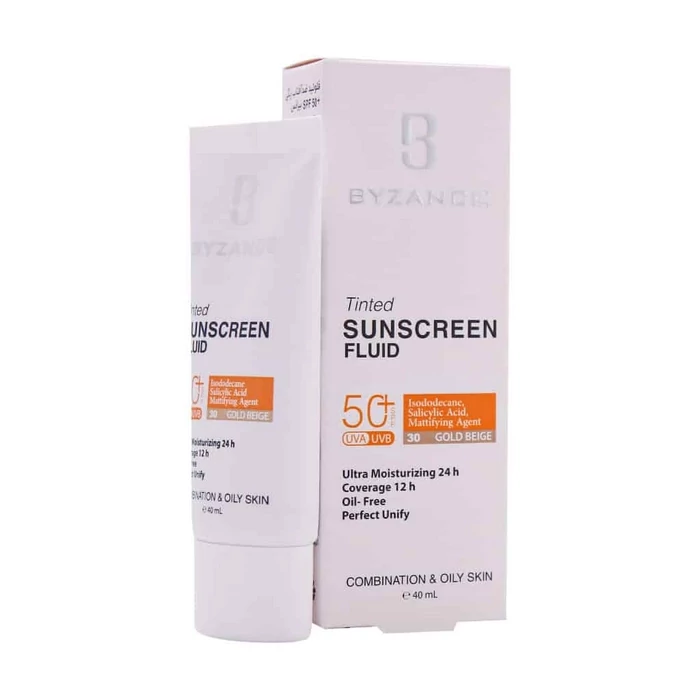 کرم ضد آفتاب بیزانس پوست چرب spf50 شماره 30 حجم 40 میل