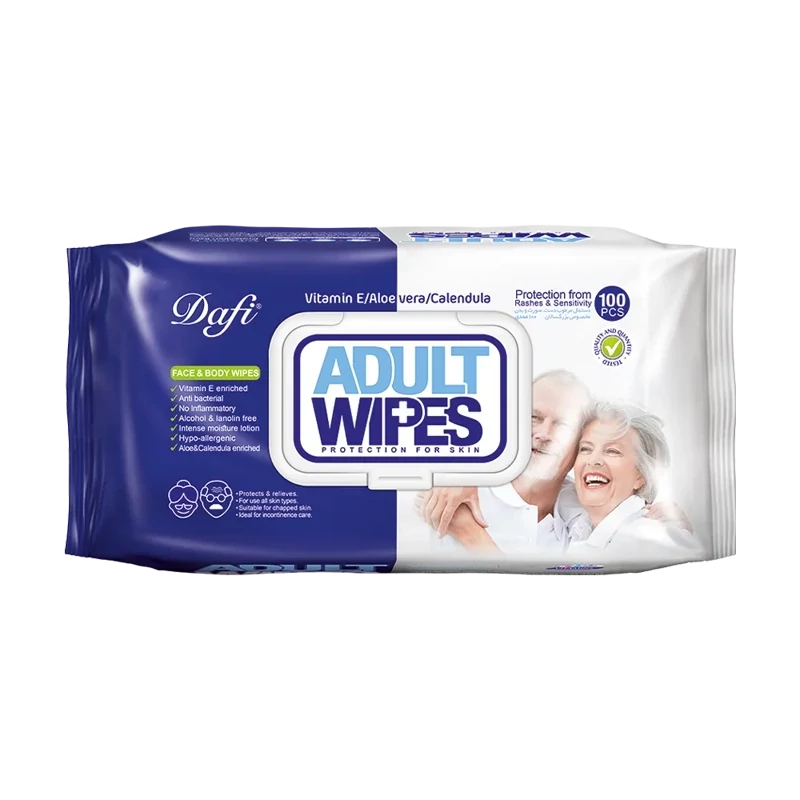 دستمال مرطوب دافی مدل Adult Wipes 100 عددی