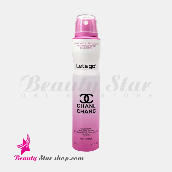 اسپری خوشبو کننده بدن زنانه لتس گو مدل Chanel Chance حجم 200 میلی لیتر