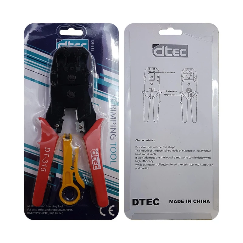 پرس سوکت زن تلفن و شبکه RJ11 و RJ45 دیتک DT315