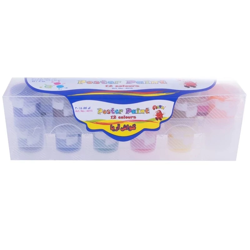 گواش 12رنگ طلقی آریا *60عدد* 4015
