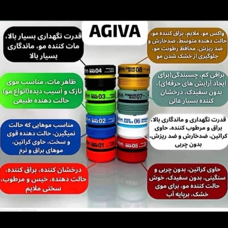 واکس مو agiva 08 طلایی مدل CREAM WAX حجم 175 میلی