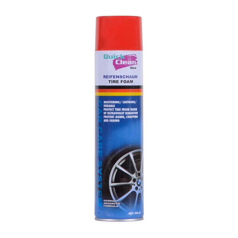 اسپری فوم تمیز کننده لاستیک خودرو کوئیک کلین مدل Tire Foam حجم 650 میلی لیتر