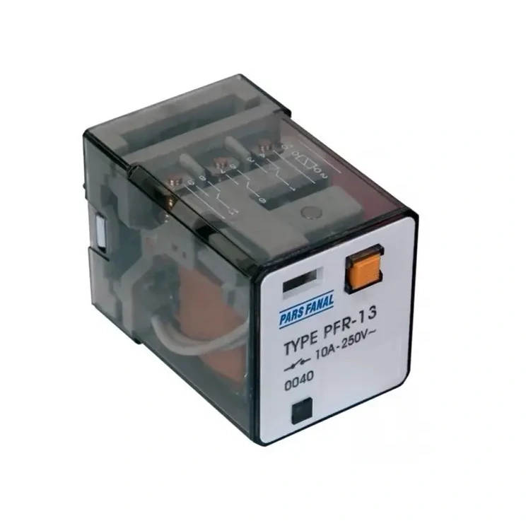 رله شیشهای سه کنتاکت 11 پایه پارس فانال مدل PFR-13