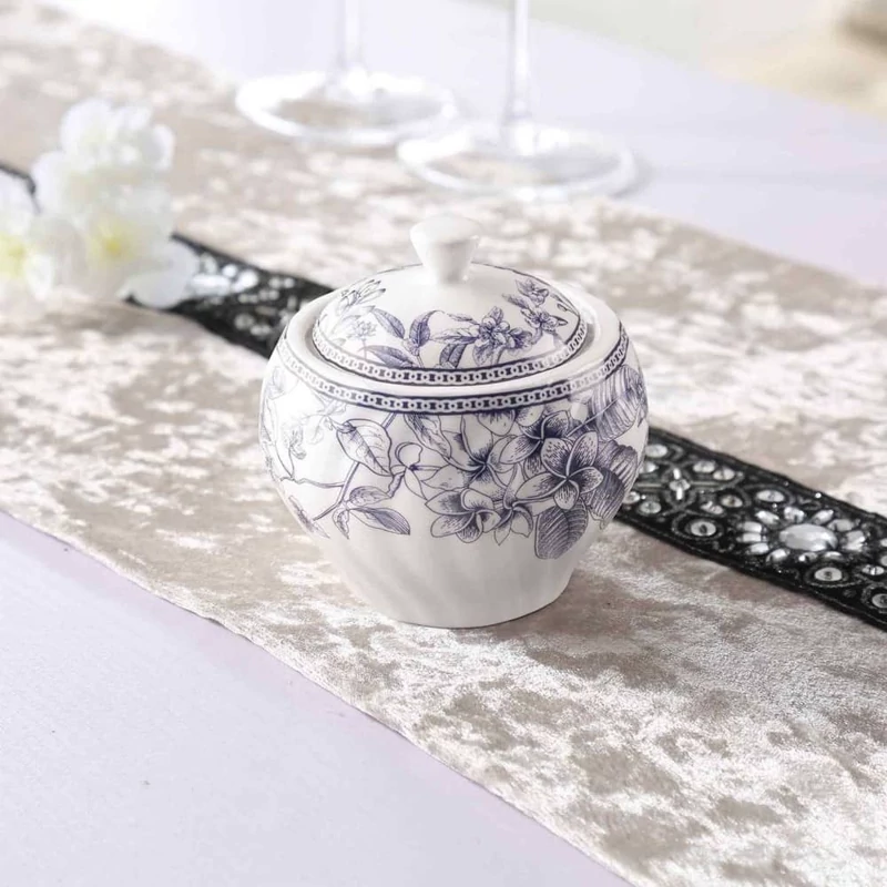  قندان چینی استخوانی گلدکیش مدل لوتوس کد 701107(پس کرایه)