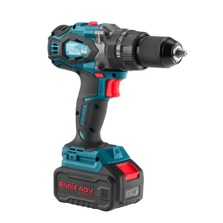کیت دریل چکشی شارژی براشلس رونیکس 40 ولت مدل 8905-40V دو باتری