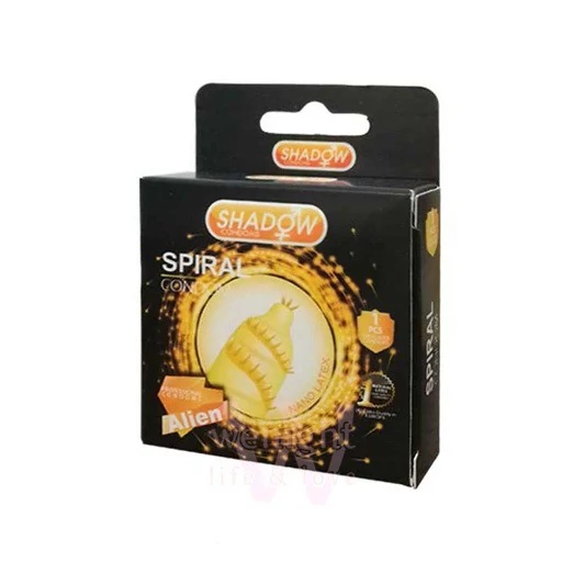 کاندوم فضایی چرخشی شادو SHADOW Alien SPIRAL بسته 1 عددی
