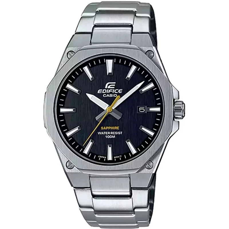ساعت مچی ادیفایس Casio Edifice EFR-S108D-1AV بند استیل رنگ ثابت ،مسترکوالیتی صفحه مشکی 