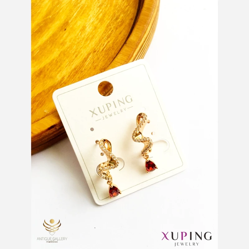 گوشواره ژوپینگ آبکاری طلارنگ ثابت کد55