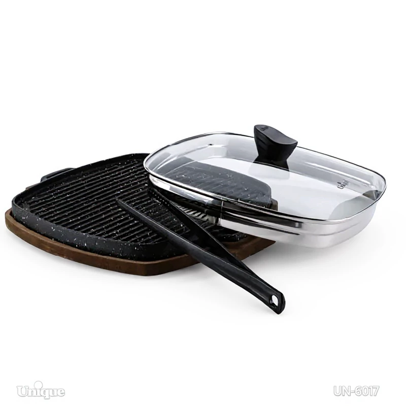 تابه گریل چدنی یونیک مدل UN-6017 سایز 32 سانتیمتر