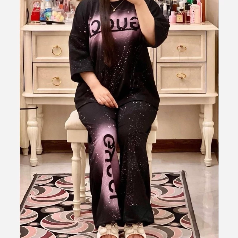 ست تیشرت و شلوار زنانه نخ پنبه با کیفیت
