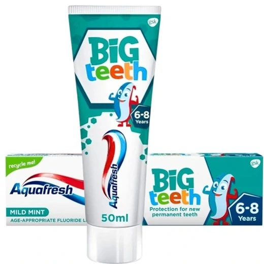 خمیر دندان کودک اکوا فرش (6 تا 8سال) Aqua fresh bigTeeth 50 ml