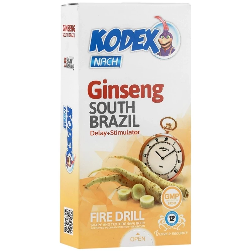 کاندوم Kodex Ginseng جینسینگ ساده کدکس  بسته 12 عددی