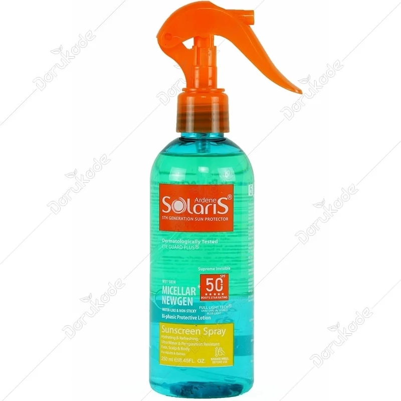 اسپری ضد آفتاب دوفاز میسلار نیوژن +SPF50 سولاریس آردن 250 میل