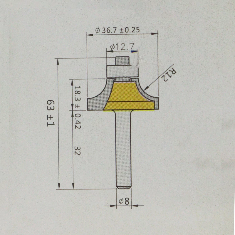 تیغ فرز بانکی اوتنسی مدل YP-R12SHEFT8MM سایز 63 میلی متر