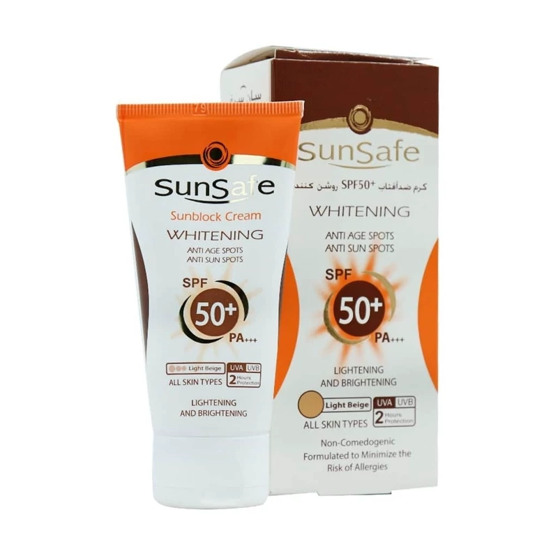 کرم ضد آفتاب روشن کننده سان سیف SPF50 مناسب انواع پوست 