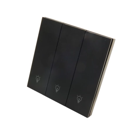 کلید دو پل هوشمند پیانویی TUYA مشکی با قابلیت کنترل از طریق WiFi مدل DH-313