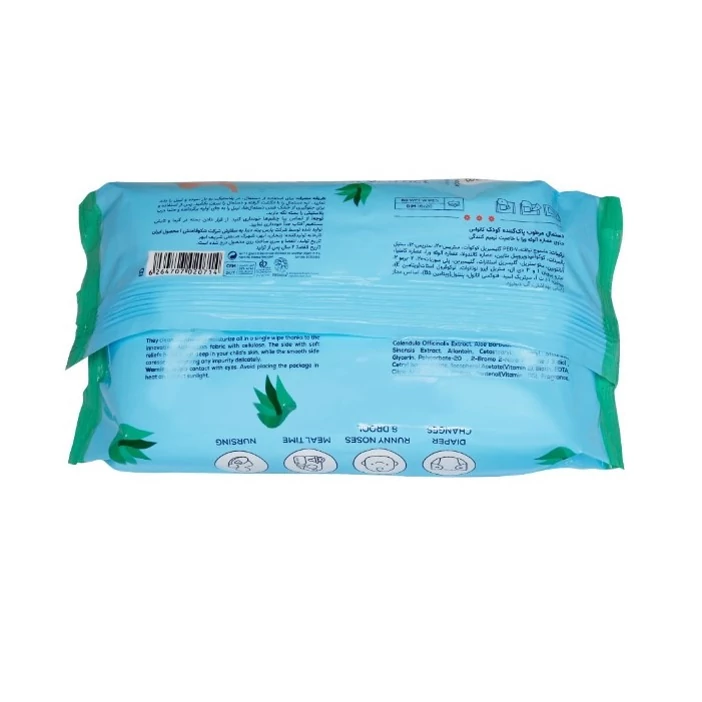 دستمال مرطوب کودک مدل aloe vera بسته 60 عددی ارسال پس کرایه