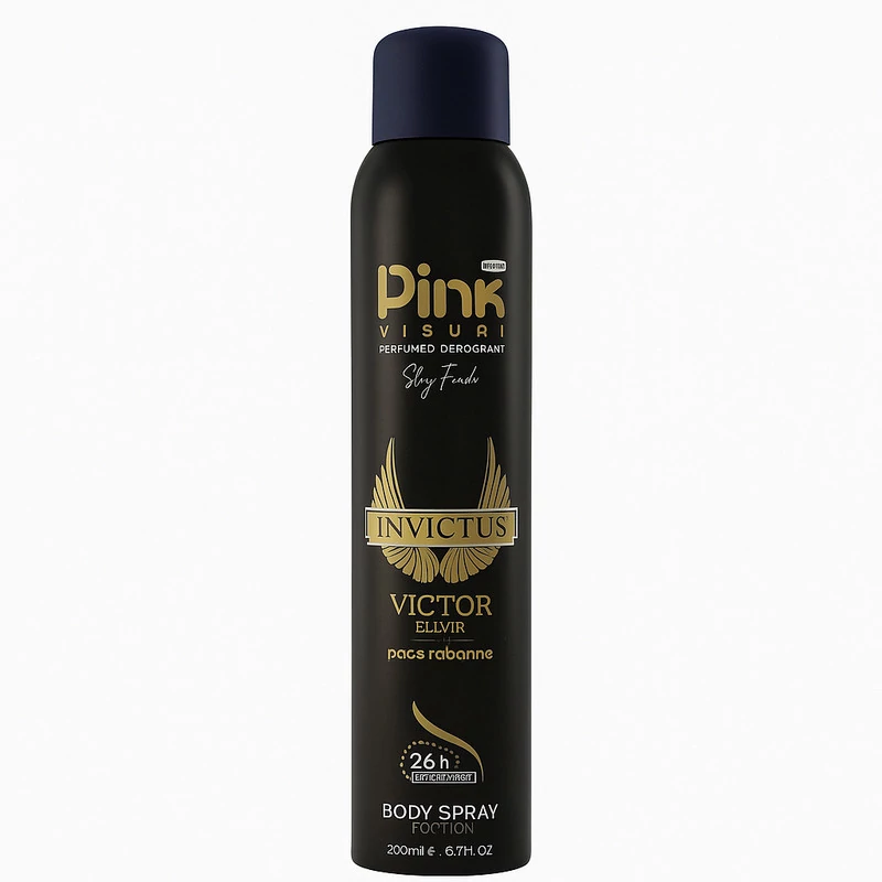 اسپری دئودورانت مردانه پینک ویژوآل مدل Paco Rabanne Invictus Victor حجم 200 میلیلیتر