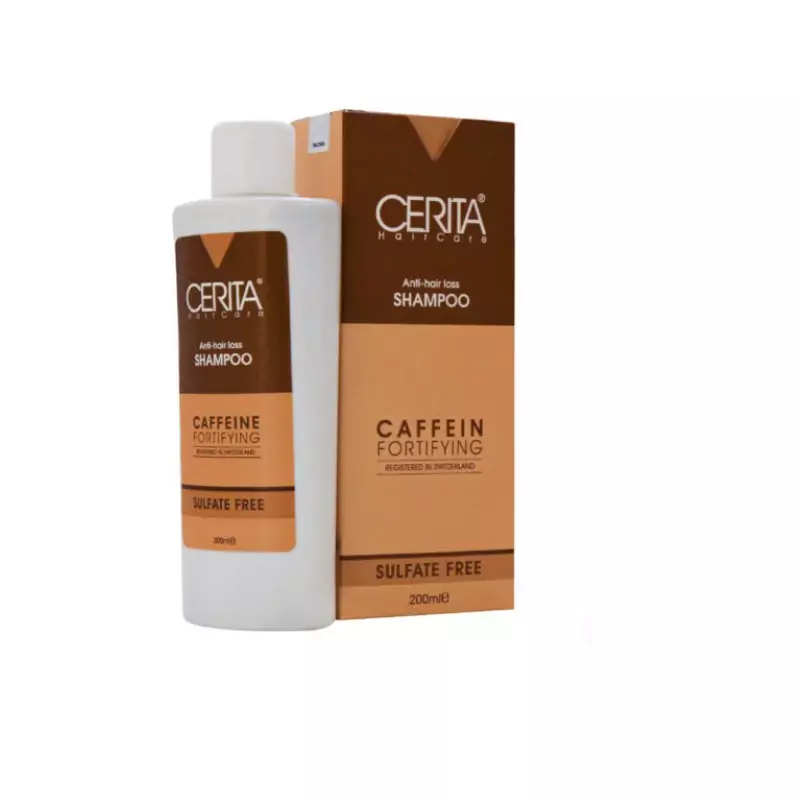شامپو کافئین سریتا ضدریزش و تقویت کننده موهای چرب و معمولی Cerita Anti Hair Loss Caffeine Shampoo 200ml