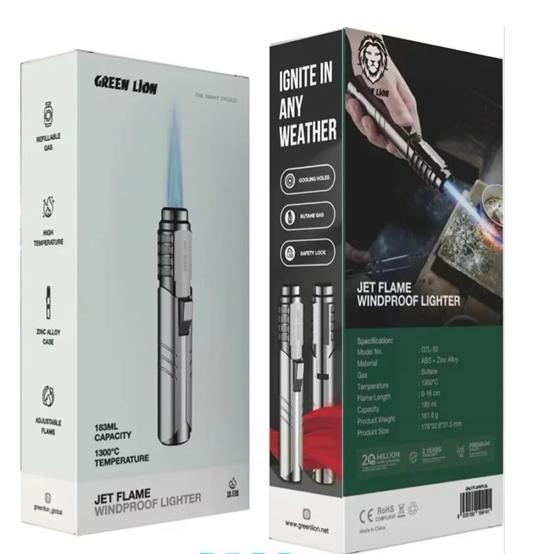 فندک اتمی گرین لاین GTL-50 شعله جت ضد باد | Jet Flame