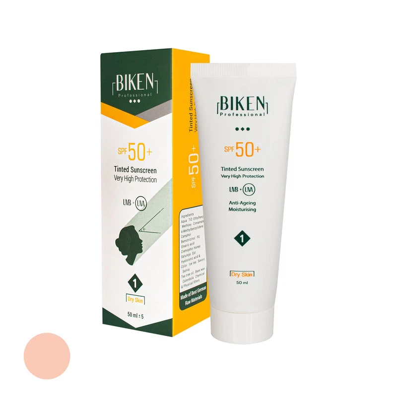 کرم ضدآفتاب رنگی بیکن SPF50 شماره 1، مناسب پوستهای چرب، حجم 50 میلیلیتر